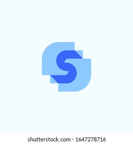 The letter S  vector logo in flat style.
