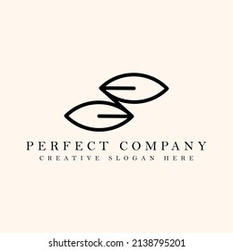 Letter S vector logo shaped like intertwined leaves. Logo for luxury product, brand, company, and organization.