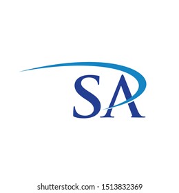 Letter S and A vector logo. Swoosh Icon and Symbol Eps 10.