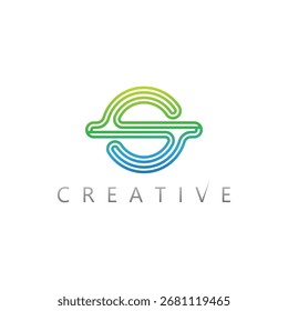 letter S vector logo symbol design icon for modern digital corporate identity