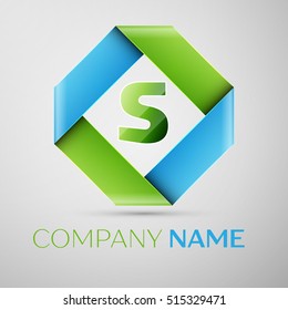 Letter S vector logo symbol in the colorful rhombus. Vector template for your design