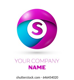 Letter S vector logo symbol in the colorful circle on white background. Vector template for your design