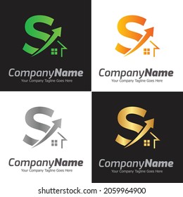 Letter S vector logo template, Colorful Letter S logo, Real Estate, Building and Construction Logo Design Template Vector Icon