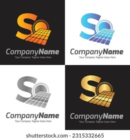 Letter S vector logo template, Colorful Letter S logo, Solar power logo design,  Solar panel logo, Renewable energy, Solar energy brand