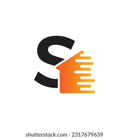 Logo-Vorlage für Buchstaben S, Logo für Farbbuchstaben, Logo für Immobilien, Gebäude und Bauten, Vektorsymbol