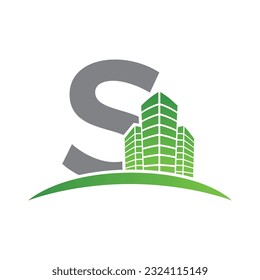 Letter S vector logo template, Colorful Letter S logo, Real Estate, Building and Construction Logo Design Template Vector Icon