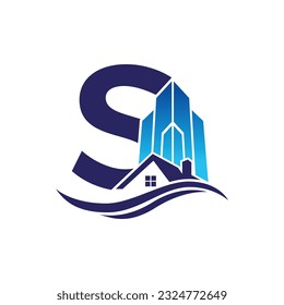 Letter S vector logo template, Colorful Letter S logo, Real Estate, Building and Construction Logo Design Template Vector Icon
