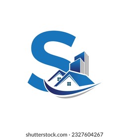 Letter S vector logo template, Colorful Letter S logo, Real Estate, Building and Construction Logo Design Template Vector Icon