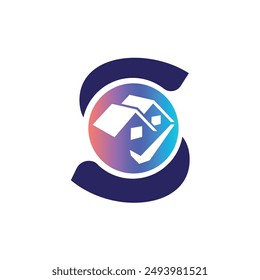 Letter S vector logo template, Colorful Letter S logo, Real Estate, Building and Construction Logo Design Template Vector Icon