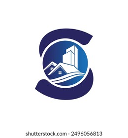 Letter S vector logo template, Colorful Letter S logo, Real Estate, Building and Construction Logo Design Template Vector Icon