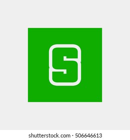Letter S vector, logo. Useful as branding symbol, corporate identity, square app icon, clip art, and illustration.