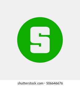Letter S vector, logo. Useful as branding symbol, corporate identity, circle app icon, clip art, and illustration.