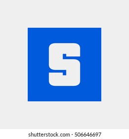 Letter S vector, logo. Useful as branding symbol, corporate identity, square app icon, clip art, and illustration.
