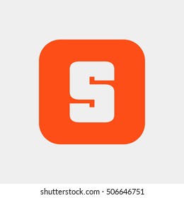 Letter S vector, logo. Useful as branding symbol, corporate identity, square app icon, clip art, and illustration.