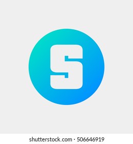 Letter S vector, logo. Useful as branding symbol, corporate identity, circle app icon, clip art, and illustration.