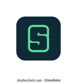 Letter S vector, logo. Useful as branding symbol, corporate identity, square app icon, clip art, and illustration.
