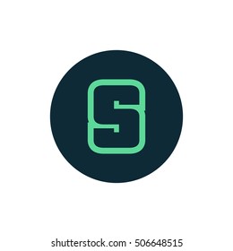Letter S vector, logo. Useful as branding symbol, corporate identity, circle app icon, clip art, and illustration.
