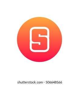 Letter S vector, logo. Useful as branding symbol, corporate identity, circle app icon, clip art, and illustration.