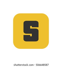 Letter S vector, logo. Useful as branding symbol, corporate identity, square app icon, clip art, and illustration.