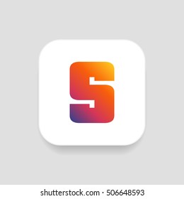 Letter S vector, logo. Useful as branding symbol, corporate identity, square app icon, clip art, and illustration.
