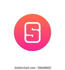 Letter S vector, logo. Useful as branding symbol, corporate identity, circle app icon, clip art, and illustration.