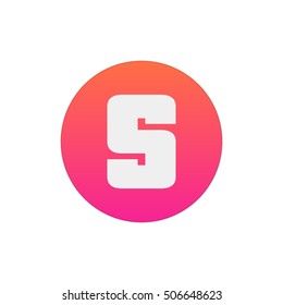 Letter S vector, logo. Useful as branding symbol, corporate identity, circle app icon, clip art, and illustration.