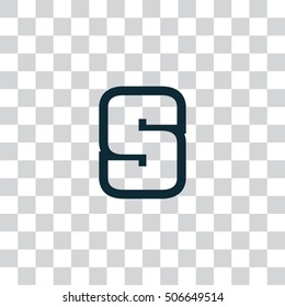 Letter S vector, logo. Useful as branding symbol, corporate identity, alphabet element, transparent clip art, and illustration.