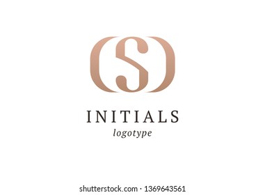 Letter S vector logo. Vintage Insignia and Logotype. Business sign, identity, label, badge initials. Monogram design elements, graceful template. Calligraphic elegant logo design. 