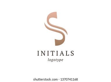 Letter S vector logo. Vintage Insignia and Logotype. Business sign, identity, label, badge initials. Monogram design elements, graceful template. Calligraphic elegant logo design. 