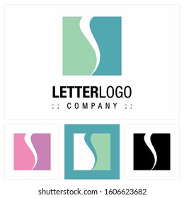 Letter S Vector Symbol Company Logo (Logotype). Square Curves (Body Shape) Geometric Style Icon Illustration. Elegant and Modern Identity Concept Design Idea Template (Brand). 