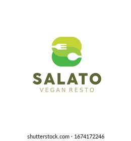 Letter-S-Vektorillustration für das Design von Vegan-Restaurant-Logos