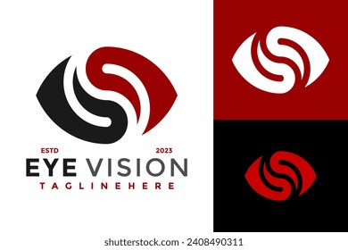 Letter S Vision Eye Logo design vector symbol icon illustration