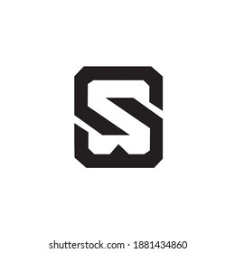 Letter S W or W S icon Logo. Letter WS company logo design template. 