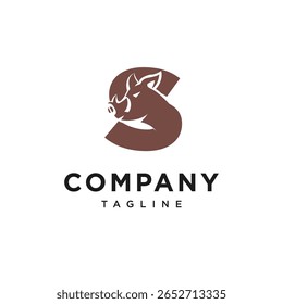 Letter S Warthog Logo Icon Vector