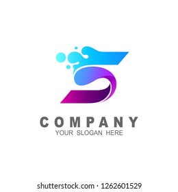 Letter s in water drop logo template
