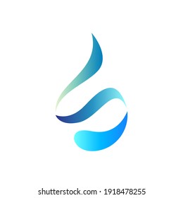 Letter S water drop logo with simple flat concept in blue color