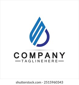 Letter S Water drop logo. Blue Water Drop shaped letter S logo design vector symbol icon illustration