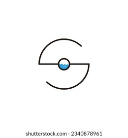 Letter S water, laundry geometric symbol simple logo vector