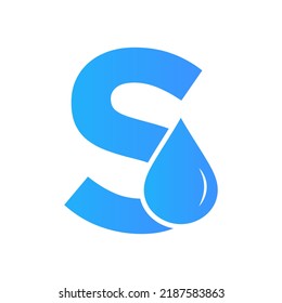 Letter S Water Logo Element Vector Template. Water Drop Logo Symbol