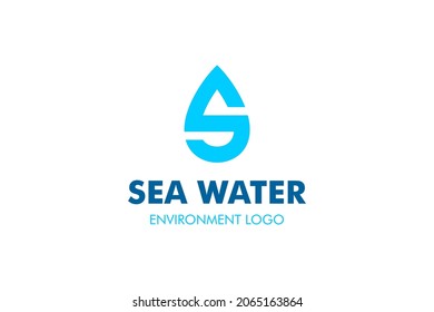 Letter S Water Logo : Suitable for Aquatic Theme, Environment Theme, Initial Theme, Infographics and Other Graphic Related Assets.