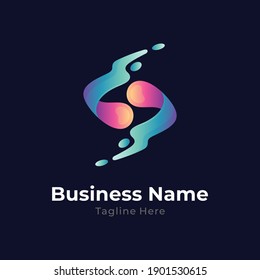 Letter S water splash business logo template ready for use