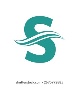 La letra S con un diseño de onda, un concepto de logotipo.