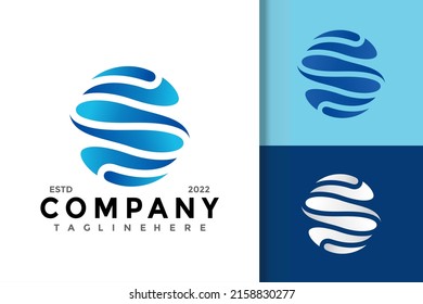 Letter S Wave Logo Design Vector Stock Vector (Royalty Free) 2158830277 ...