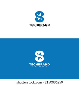 vector de diseño del logotipo de la tecnología de onda S