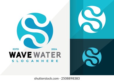 Letter S Wave Water Logo Icon Vector Design. Creative simple logos designs illustration