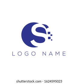 Letter S web , internet , technology  logotype idea 