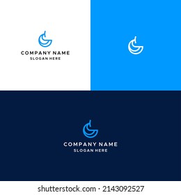 letter S and whale logo design