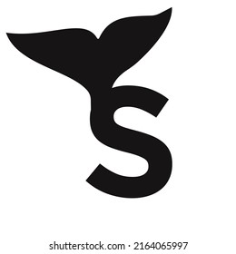 Letter S Whale Logo Design Template Vector Sign