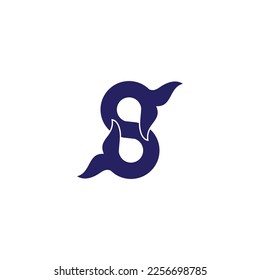 letter S and whale tail vector illustration for icon,symbol or logo. S initial logo