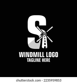 Letter S Windmill Logo Design Template Inspiration, Vector Illustration.